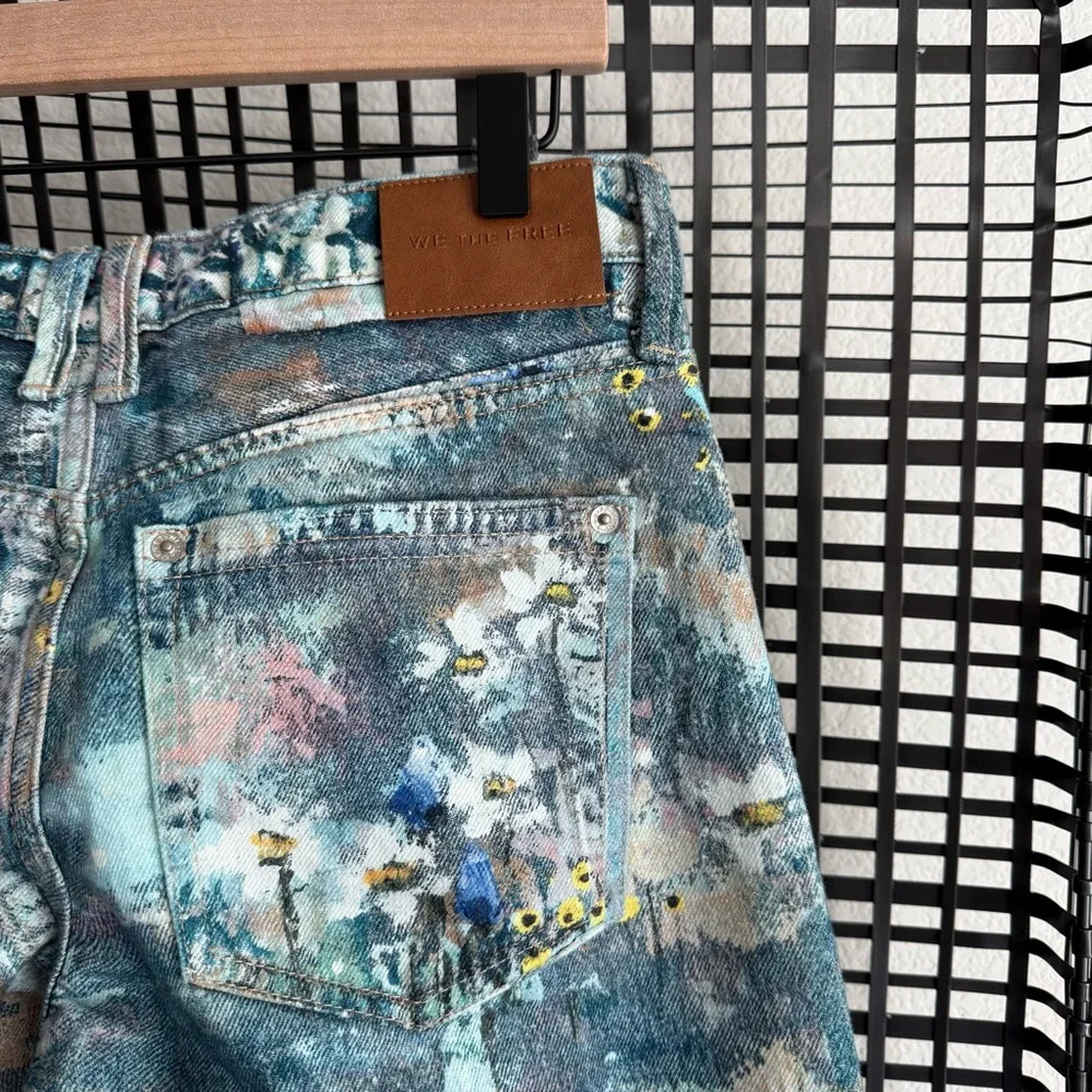 Free people We The Free Tennessee Low-Rise Illusions Jeans floral canvas